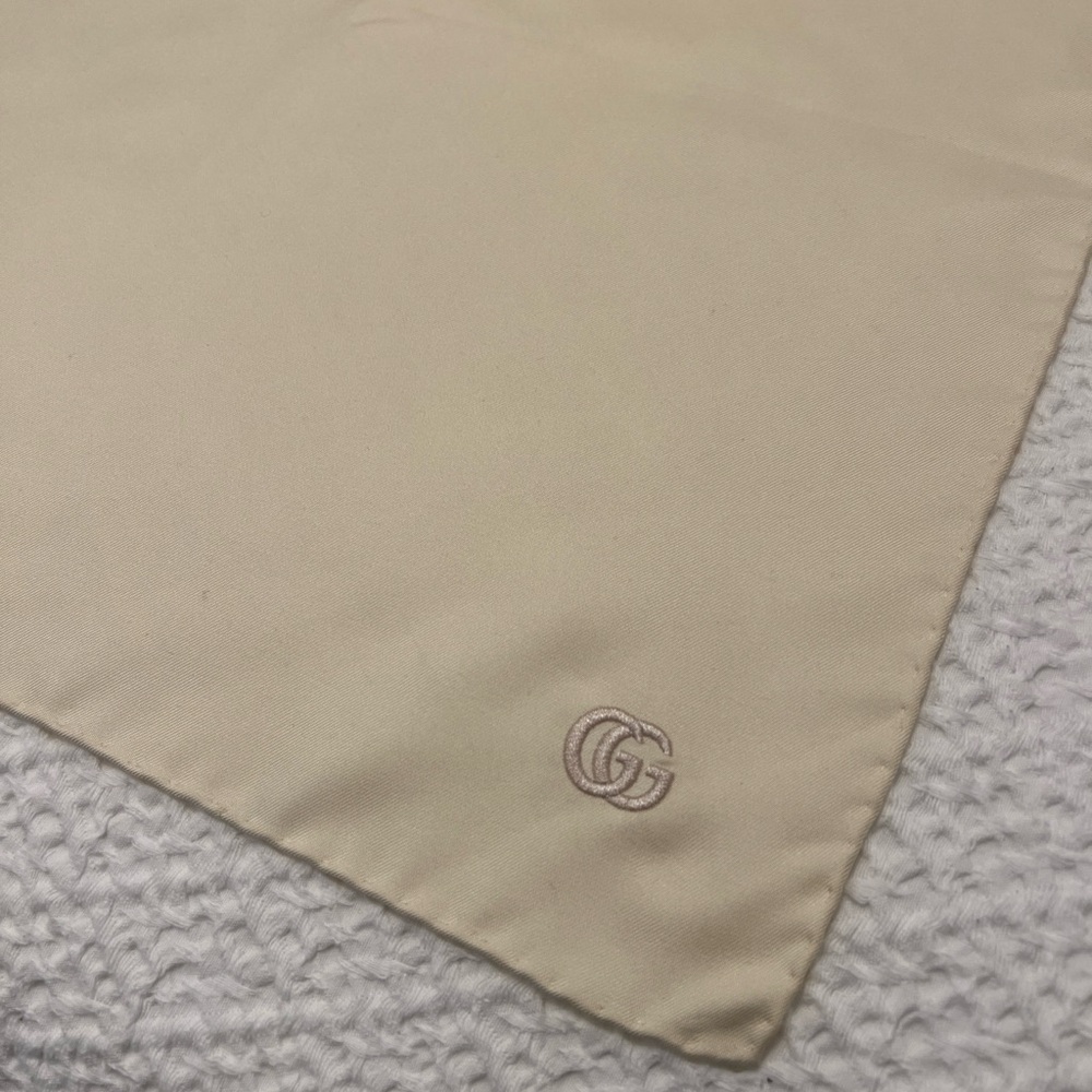Authentic Gucci Beige Silk Scarf